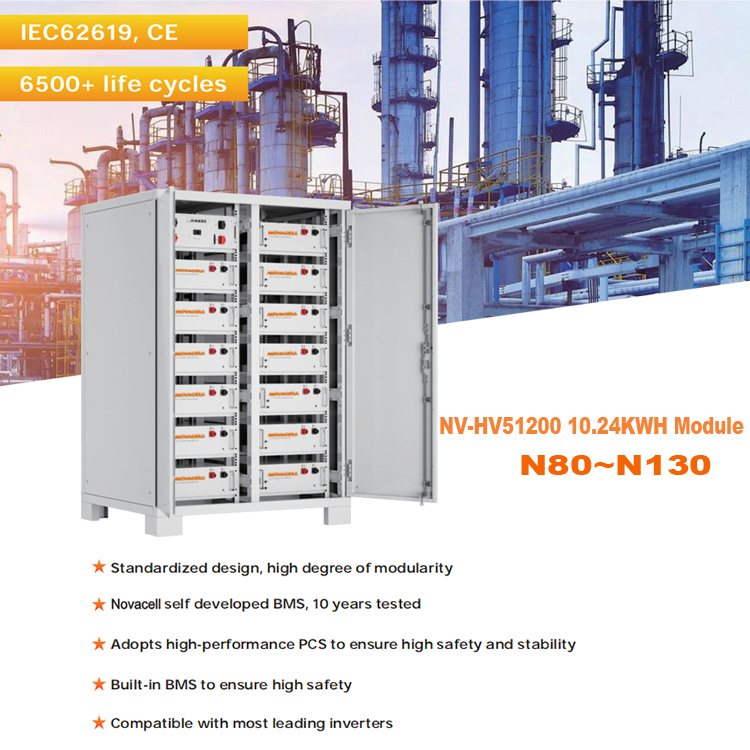 NOVACELL 10.24KWH Module N80K~N130K 81.92kWh 102.4kWh 122.88kWh 133.12kWh BMS Inverter Lithium Ion Energy Storage Solar Battery Packs 6500+ Life Cycles-