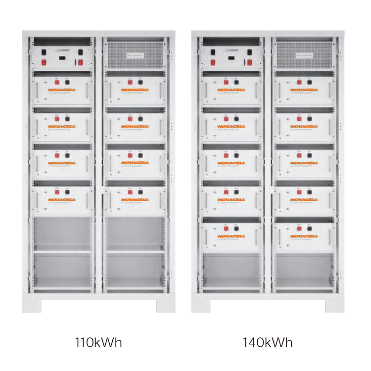 NOVACELL 4.34KWH Module N110K~N180K 114.72kWh 143.4kWh 172.08kWh 186.42kWh BMS Inverter Lithium Ion Energy Storage Solar Battery Packs 8500+ Life Cycles-