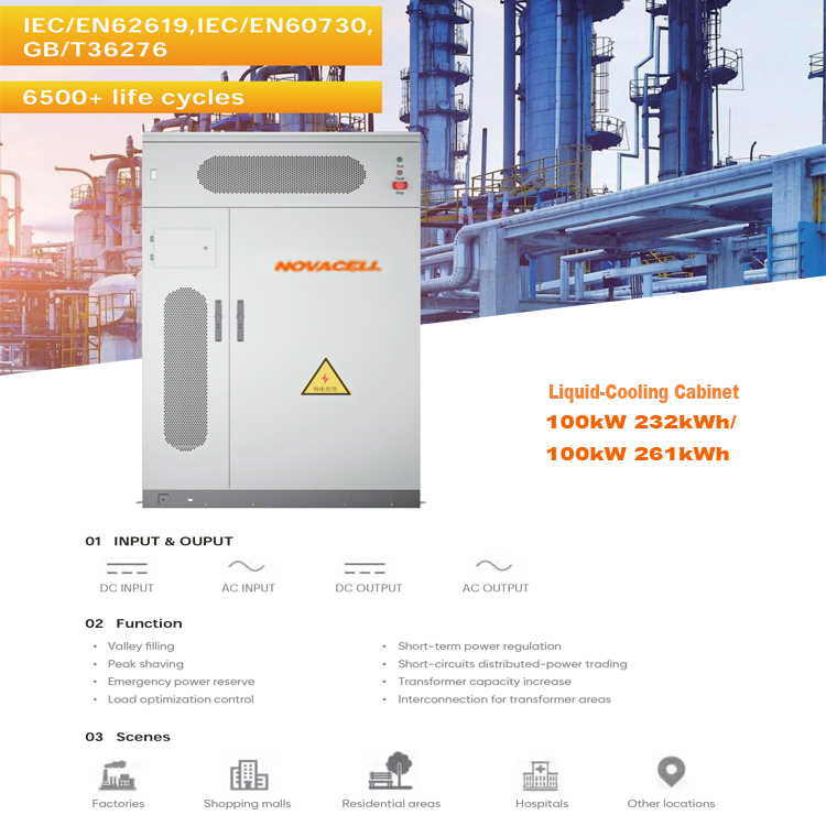 NOVACELL NOVACELL 100kw 232kwh 261kwh Outdoor Cabinet Bess Battery Energy Storage System 6500+ Life Cycles-