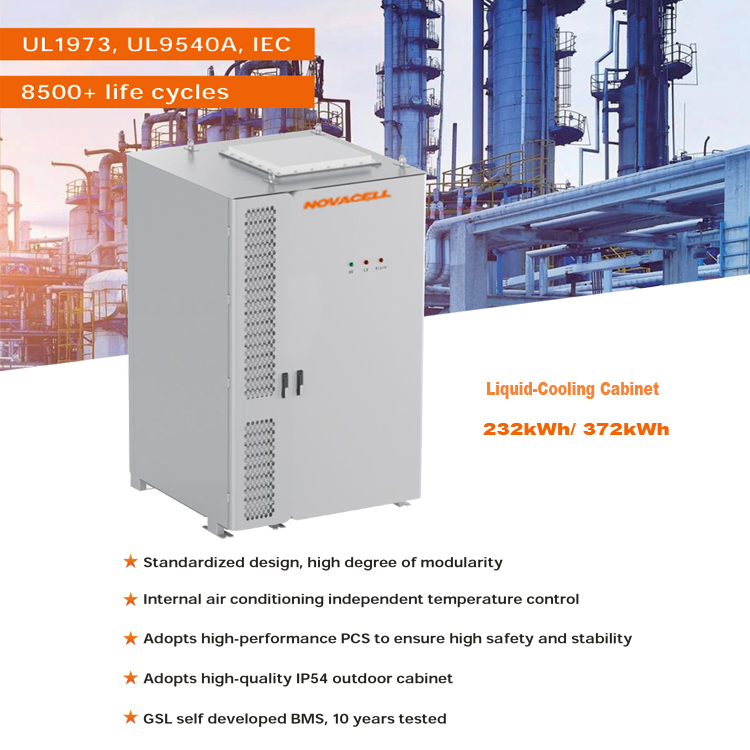 NOVACELL Liquid-Cooling Cabinet 232kWh/ 372kWh Bess Battery Energy Storage System 8500+ Life Cycles-